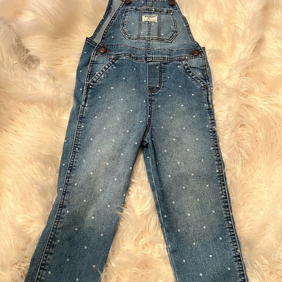 Denim Polka Dot Overalls oshkosh vestbak 3t - Picture 2 of 6